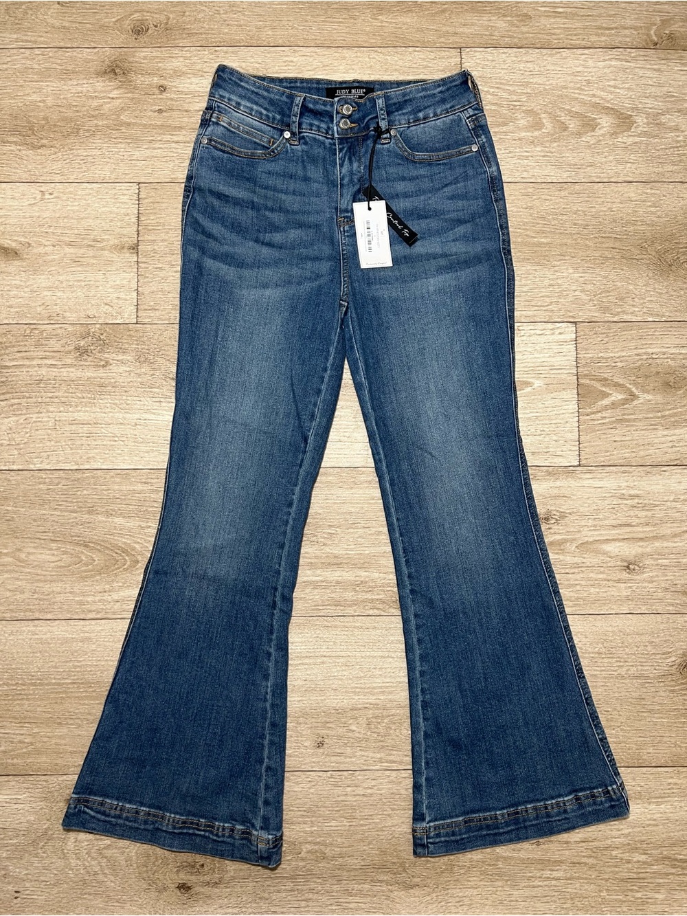 Judy Blue 9/29 “Finally Found” Petite Double Bottom  Flare Fit JB881018 MD-PT